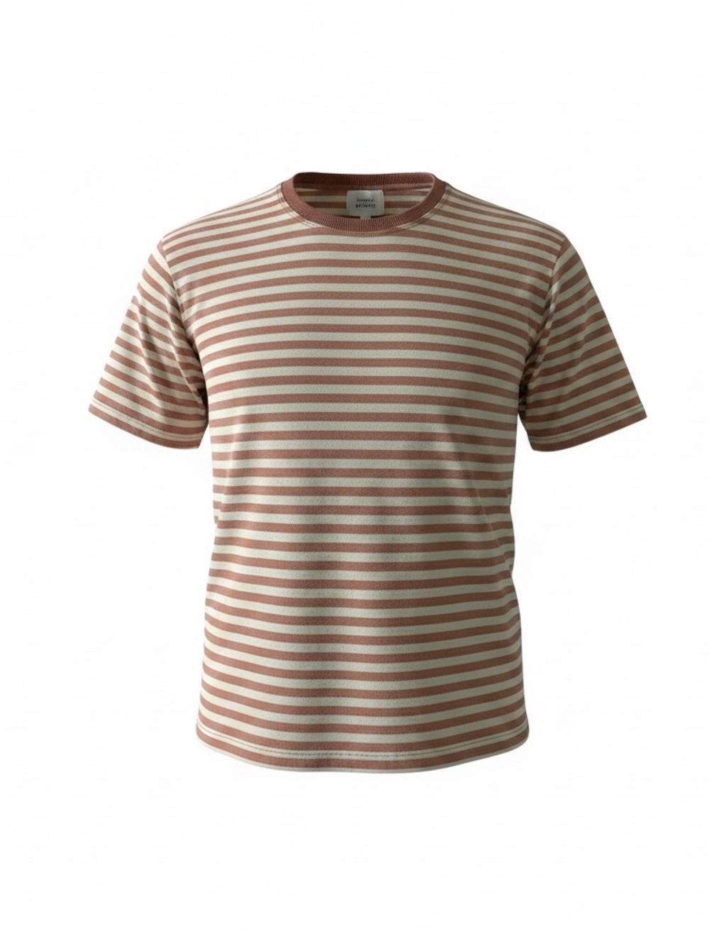 Striped Short Sleeve Crewneck Tee - Pink & White
